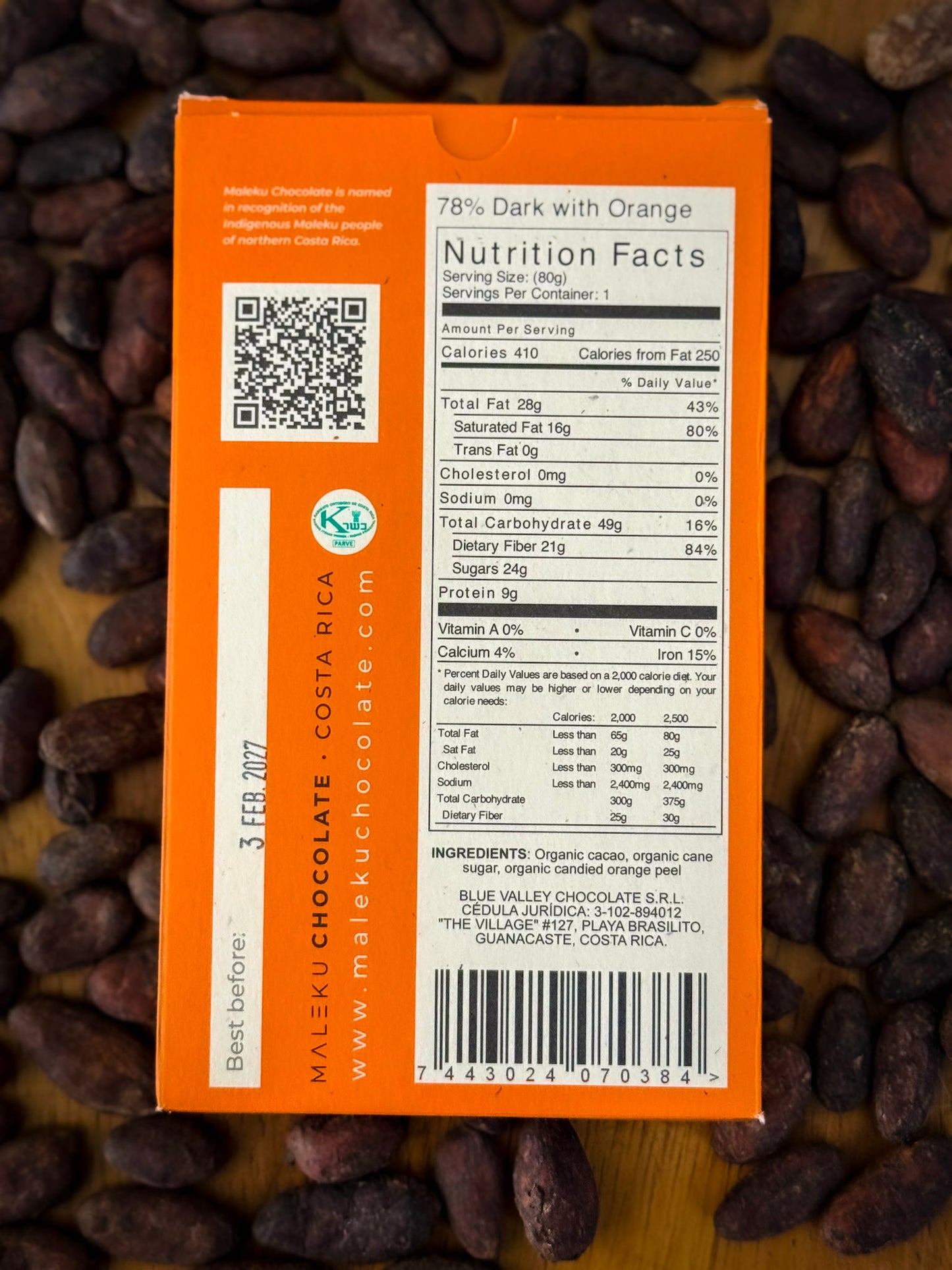 78% Dark Chocolate with Orange